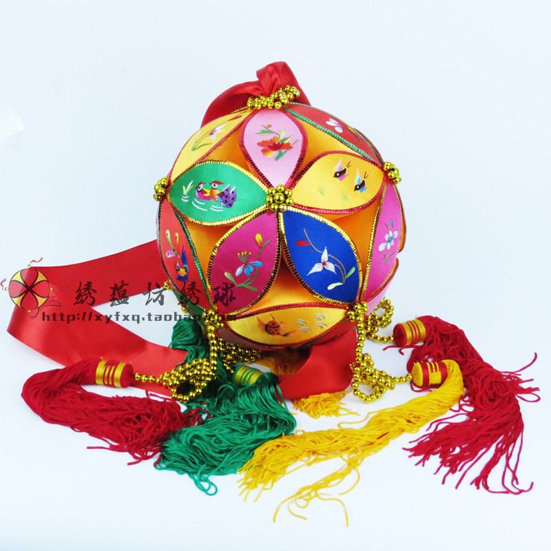 包邮精品广西靖西壮族纯手工绣球工艺品20cm30片婚庆开业装饰礼品