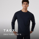 蓝鲸丝长袖 T恤男式 春秋款 TAGX探观男式 透气舒适运动休闲长袖 上衣