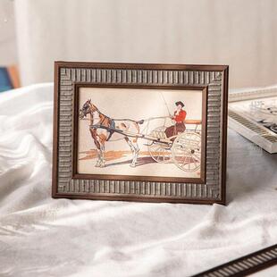 小画框空框美式小相框摆台复古6寸8寸10寸洗照片做成儿童画框高级