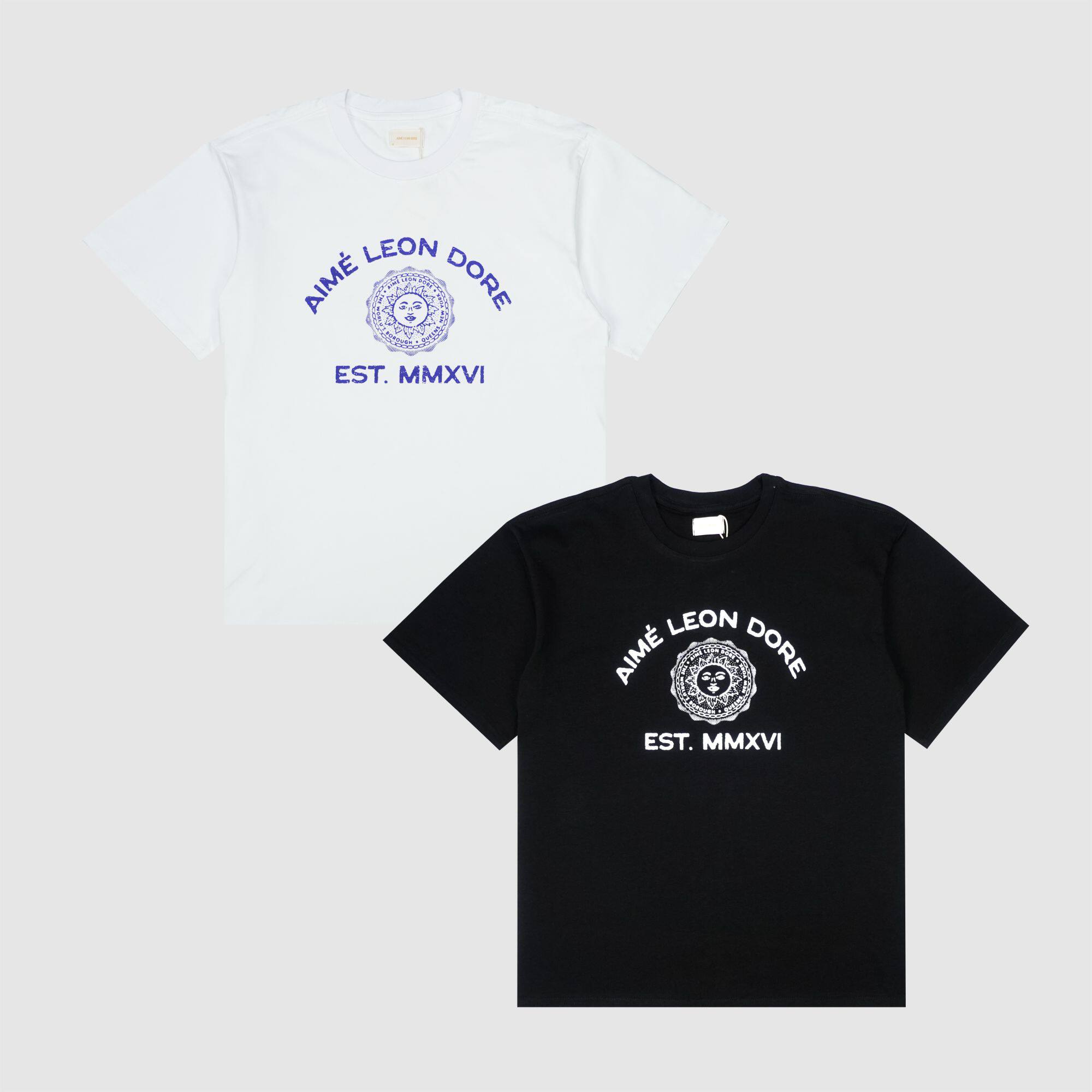 现货ALD AIME LEON DORE Sun Logo Crest Tee短袖美式复古老钱T恤