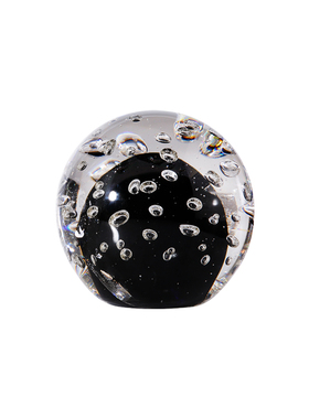 黑白透明玻璃水晶气泡球摆件轻奢家居样板间办公室书房装饰小摆设
