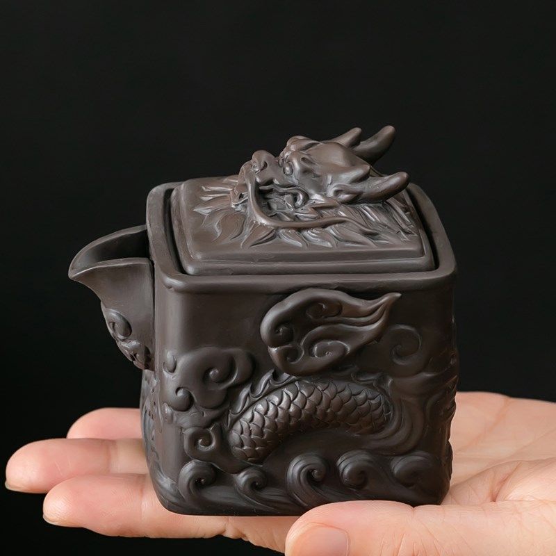 紫砂陶一壶两杯浮雕祥龙旅行茶具陶瓷功夫茶具高档礼盒户外便携式,餐饮具,旅行茶具,淘宝优惠券,粉丝福利购,淘宝优惠卷