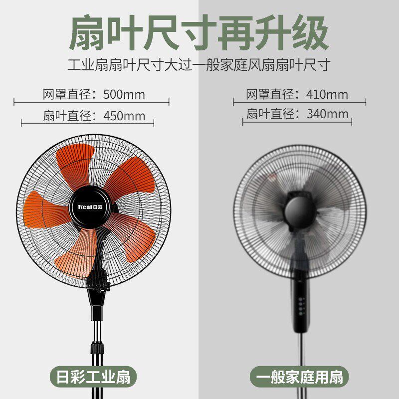 日彩落地扇18寸纯铜线电风扇家用仓库商用台式大功率FS45-1摇头