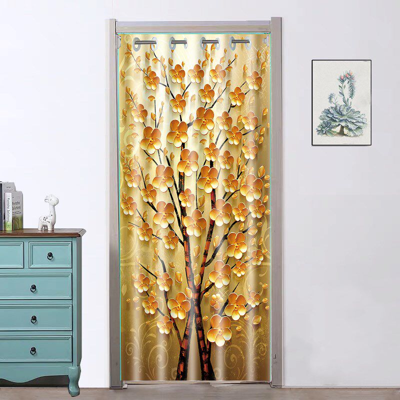 空调门帘隔断帘防冷气家用免打孔挡风隔热卧室卫生间厨房遮挡帘子