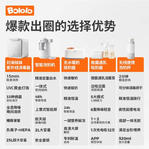 波咯咯喂养台婴儿奶瓶消毒柜三合一摇奶器泡奶机恒温壶奶粉搅拌器
