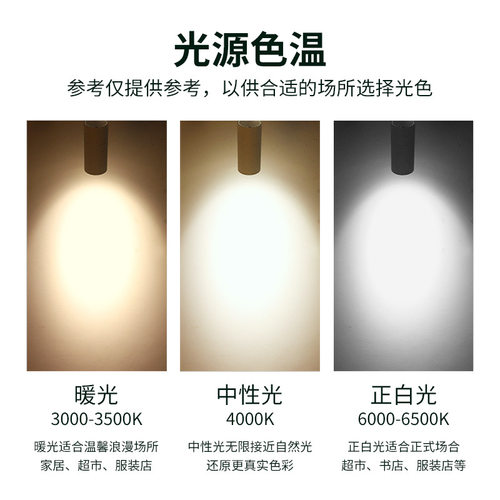 轨道灯商用背景墙服装店明装导轨射灯20W30W奶茶店展厅LED滑轨灯