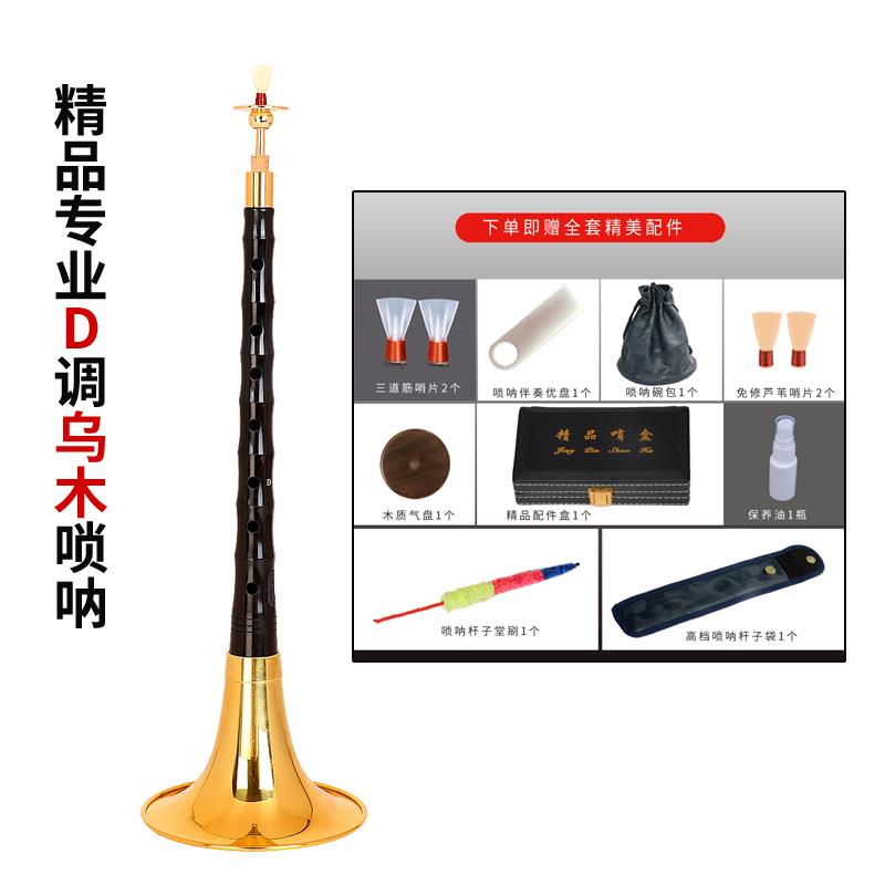 【王家彪】专业级精品唢呐乐器全套乌木黑檀木紫光檀木镜面堂喇叭