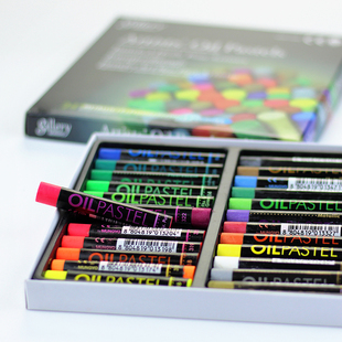 韩国盟友重彩油画棒24色无毒美术专业绘画蜡笔荧光标记笔金色儿童