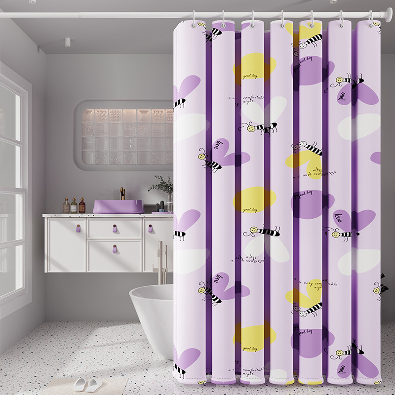 浴室防水帘子淋浴隔断帘卫生间防霉浴帘套装免打孔厕所洗澡帘挂帘,家庭/个人清洁工具,浴帘,淘宝优惠券,粉丝福利购,淘宝优惠卷