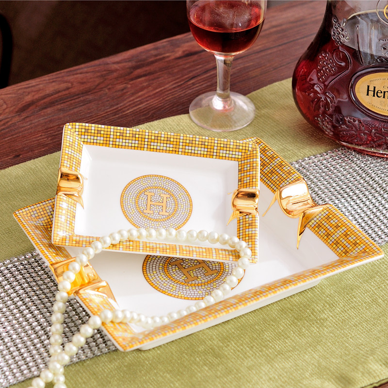 欧式陶瓷烟灰缸客厅茶几创意复古大号办公室KTV酒店雪茄爱马,家居饰品,装饰烟灰缸,淘宝优惠券,粉丝福利购,淘宝优惠卷