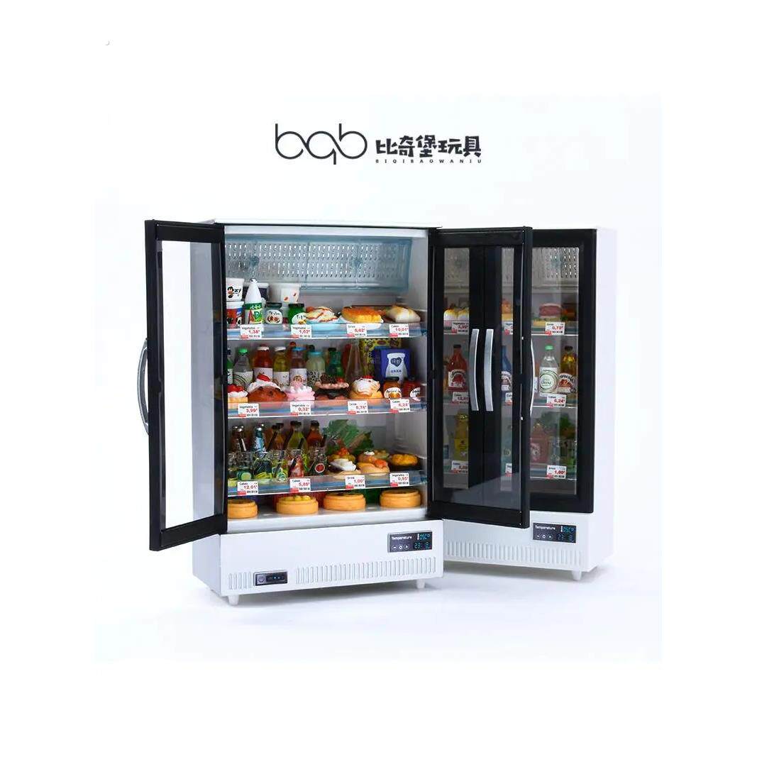 模拟双门冰箱迷你食品迷你食品玩具小装饰品男孩和女孩的厨房孩子