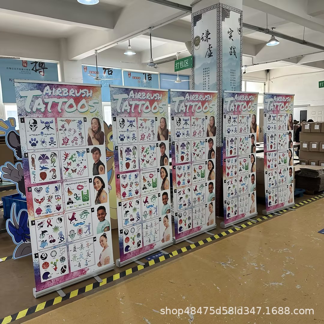 广告喷绘写真门型展架易拉宝画面制作户外展示架厂家批量加工制作图片