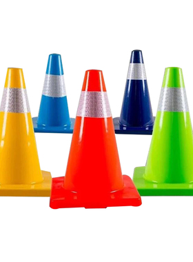 45cm桩桶PVC路锥桶雪糕筒4S店汽车试驾用红色蓝色反光锥路障黄色