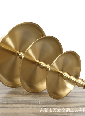 铜水果盘摆件三层佛前供果托盘家用客厅饭桌餐台欧式果盘创意供盘