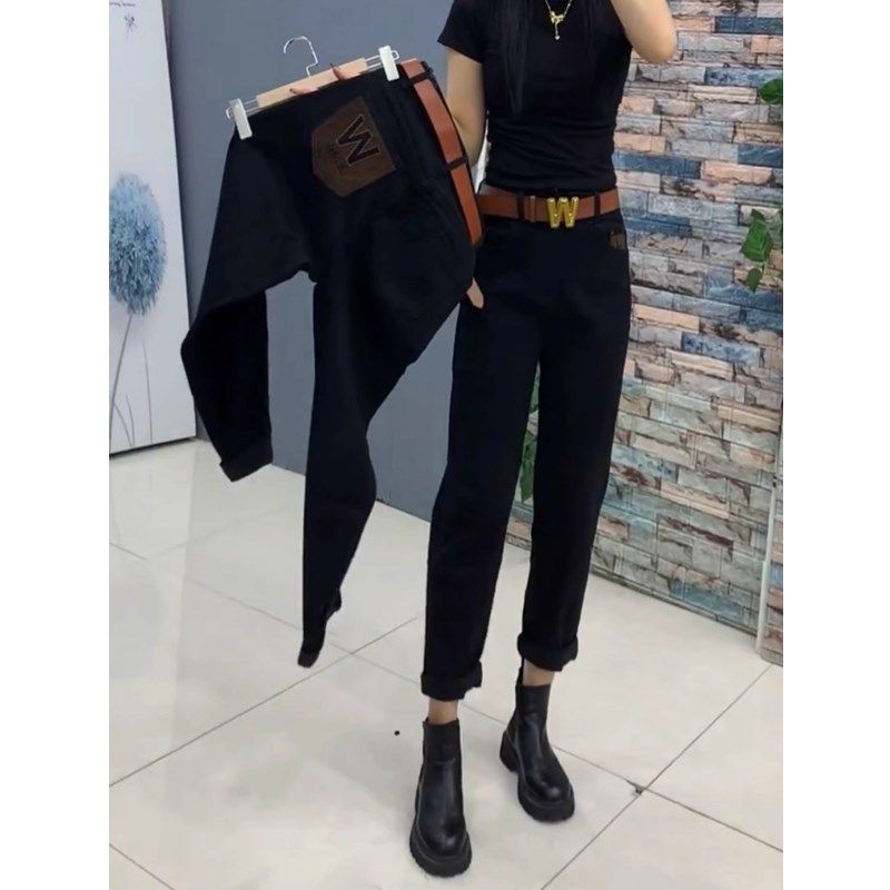 梨形身材弹力哈伦牛仔裤女春秋胖mm大码欧版小个子显瘦九分老爹裤,女装/女士精品,大码裤装,淘宝优惠券,粉丝福利购,淘宝优惠卷