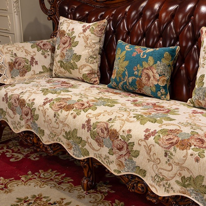 2024年秋季欧式沙发垫四季通用高档奢华防滑雪尼尔沙发套罩坐垫布,居家布艺,沙发垫,淘宝优惠券,粉丝福利购,淘宝优惠卷