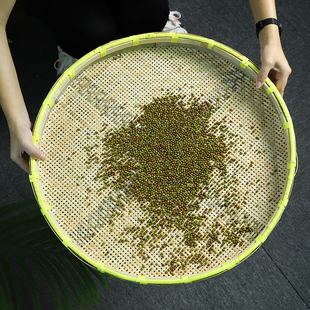 竹编米筛竹子制品晾晒竹簸箕竹筛子农家晒盘带底座有孔茶叶晒篮