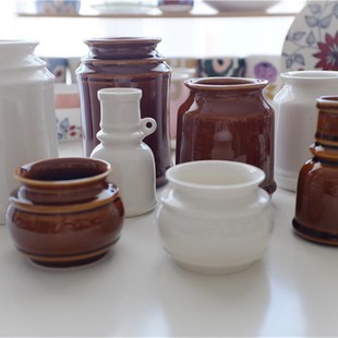 杂置社日式复古简约陶瓷厨房工具收纳罐餐具整理筷子筒勺叉杯高筒