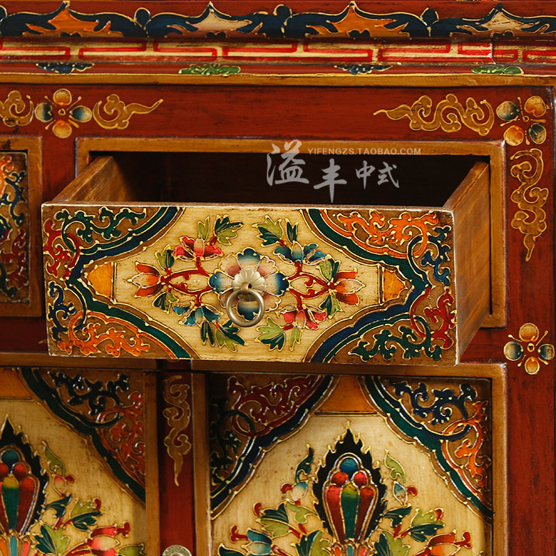 中式复古玄关柜做旧彩绘客厅鞋柜装饰摆设西藏式储物柜实木餐边柜,住宅家具,门厅/玄关柜/玄关架,淘宝优惠券,粉丝福利购,淘宝优惠卷