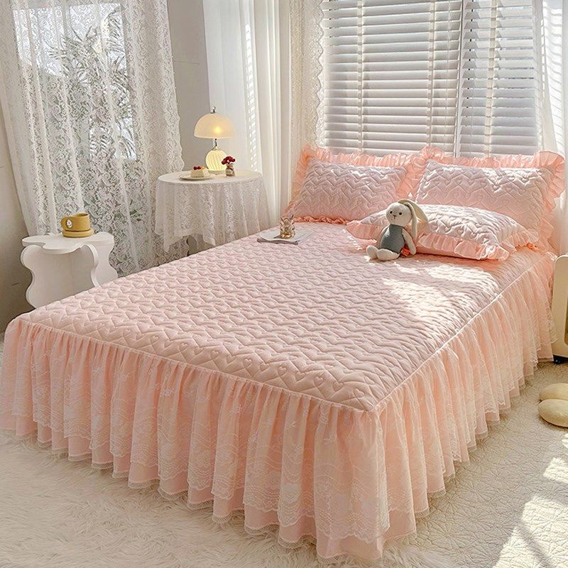 床上A类全夹棉床笠式床裙二合一四件套高级感公主风花边加厚被套,床上用品,床品套件/四件套/多件套,淘宝优惠券,粉丝福利购,淘宝优惠卷