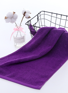 酒店美容院床180火足疗汗蒸SPA紫色浴巾大毛巾家用纯棉吸水不掉毛