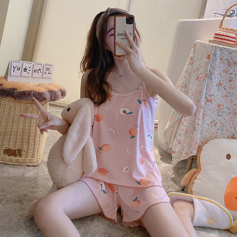 吊带睡衣女套装夏季无袖短裤薄款性感卡通可爱2023年新款家居服女,女士内衣/男士内衣/家居服,睡衣/家居服套装,淘宝优惠券,粉丝福利购,淘宝优惠卷