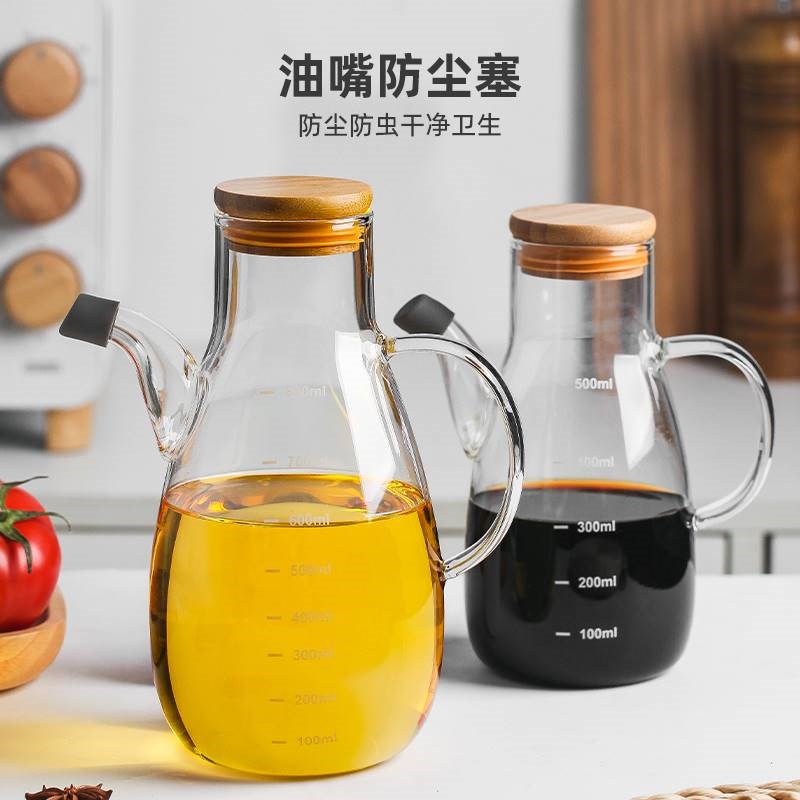 高硼硅玻璃油壶不挂油家用厨房专用香油酱油醋密封防漏空瓶油瓶壶