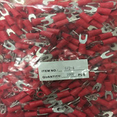 叉形冷压接线端子 国标紫铜 线耳加厚 U型预绝缘端子SV2