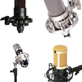 方形话筒防震架at2020麦克风减震架E300手持麦夹子小红莓悬臂支架