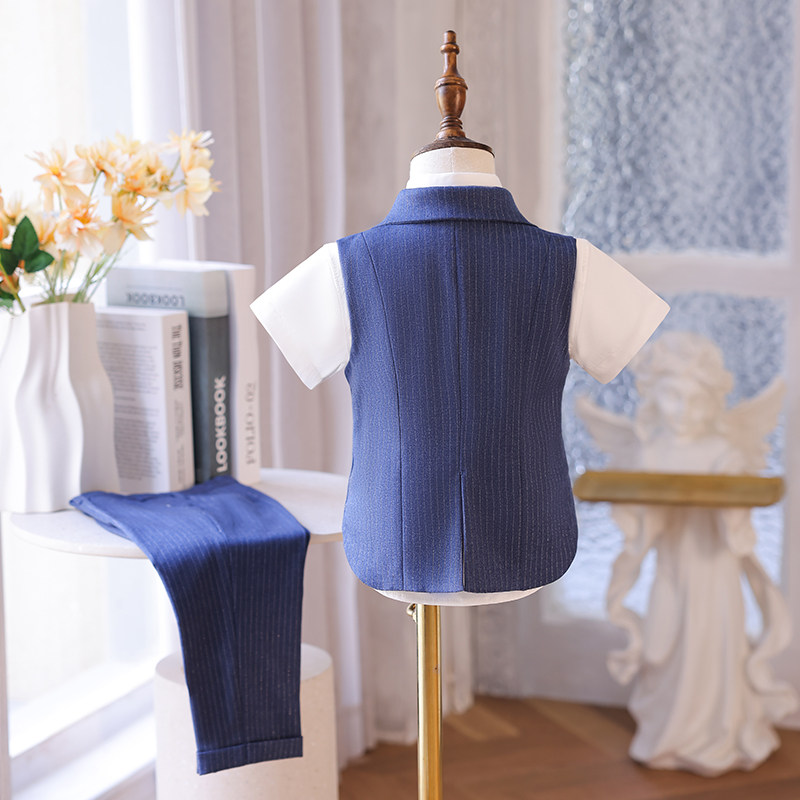 男童礼服套装英伦风新款儿童花童周岁生日走秀小西装钢琴演出服夏