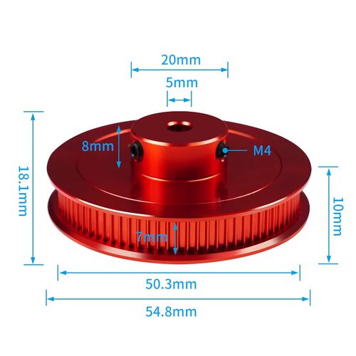 voron 沃龙3D印表机配件 80齿2gt同步轮铝合金传动同步带轮频宽6m