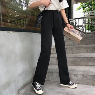 夏 150矮个子百搭拖地直筒西裤 娇小个子145显高高腰休闲长裤 女XS码