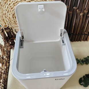 bdo海浪纹桌面垃圾桶可爱简约小型床头弹盖收纳筒按压式方形白色