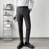 西裤 商务条纹修身 男士 小脚休闲长裤 青年 启航男装 子英伦男裤 秋季