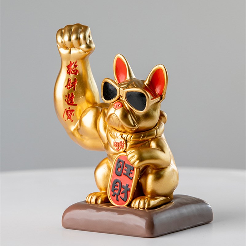 潮玩汽车摆件旺财狗手办车载公仔家居店内招财进宝装饰品电脑桌面