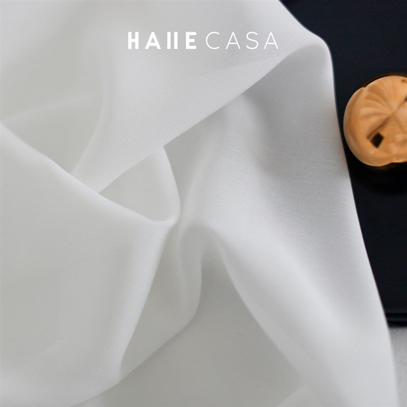 花野简约纯白色纱帘透光不透人加厚纸吻纱窗帘布阳台隔断卧室客厅