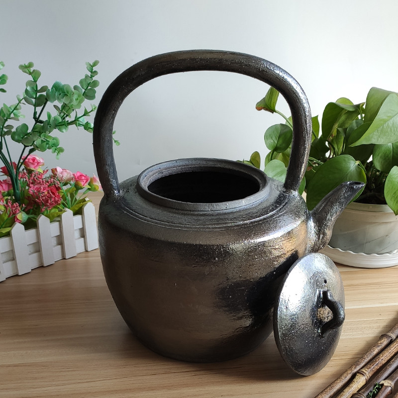 平定砂锅黑砂大茶壶泡茶煮茶明火电陶炉专用泡茶壶煮茶壶家用复古