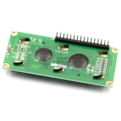 LCD1602 蓝屏带背光 1602A-5v蓝底白字显示屏 LCD显示屏 带排针