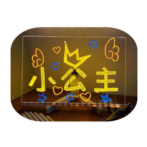 可擦写防刮花发光广告牌可悬挂手写发光板亚克力留言板摆摊荧光板
