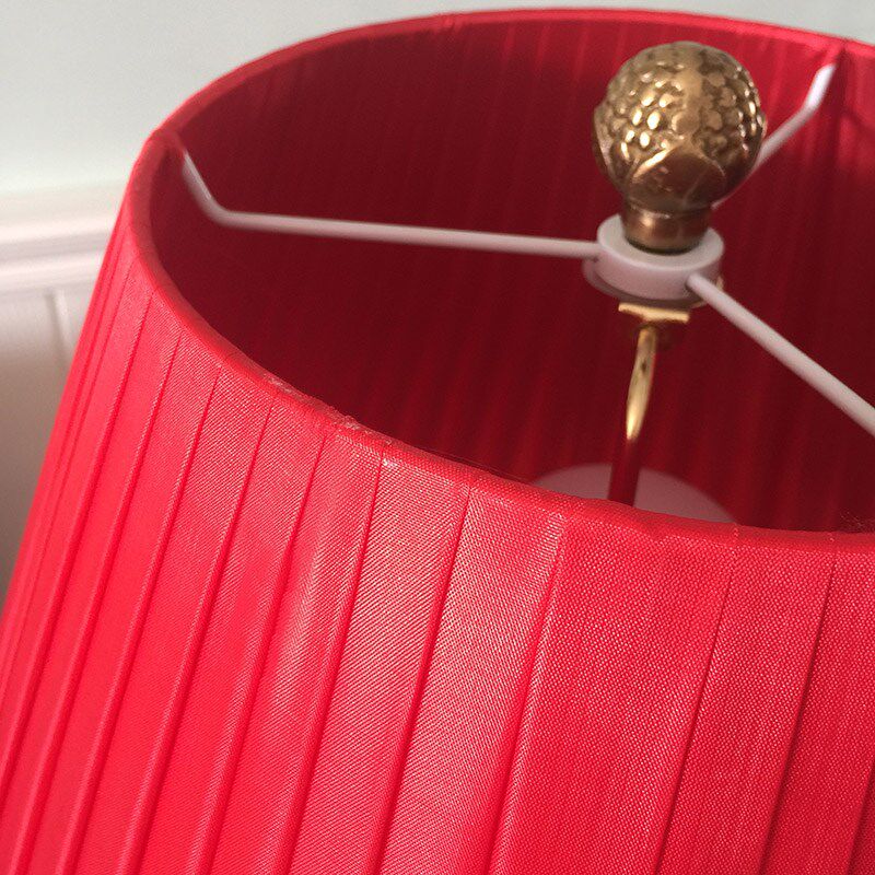 欧式布艺灯罩外壳个性创意红色婚喜庆小台灯落地大罩个性创意卧室
