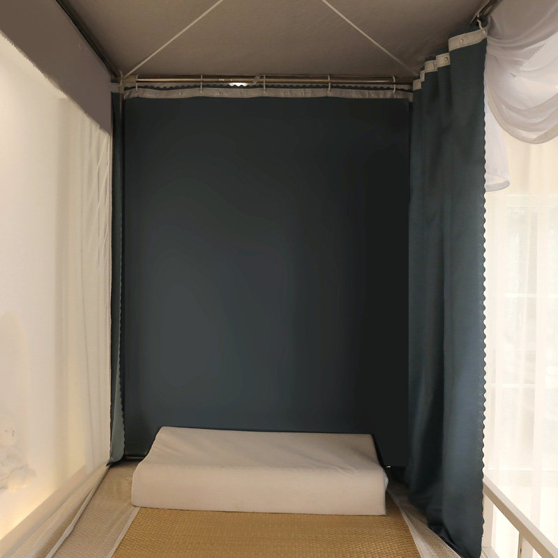 北欧简约蚊帐2021新款学生宿舍遮光床帘一体式下铺女寝室防尘上铺