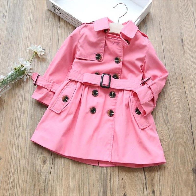 欧美女童风衣外套2022春秋款儿童宝宝双排扣翻领上衣纯棉腰带外套,童装/婴儿装/亲子装,风衣,淘宝优惠券,粉丝福利购,淘宝优惠卷