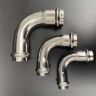 304不锈钢双卡压式弯头管件90度直接薄壁水管转换接头双卡压直通