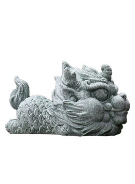 国风潮瑞兽呆萌小麒麟创意摆件客厅茶室茶宠水族鱼缸造景装饰品