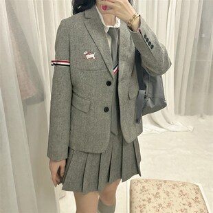 TWO女装2023秋冬新款时髦西装裙套装气质名媛学院风两件套