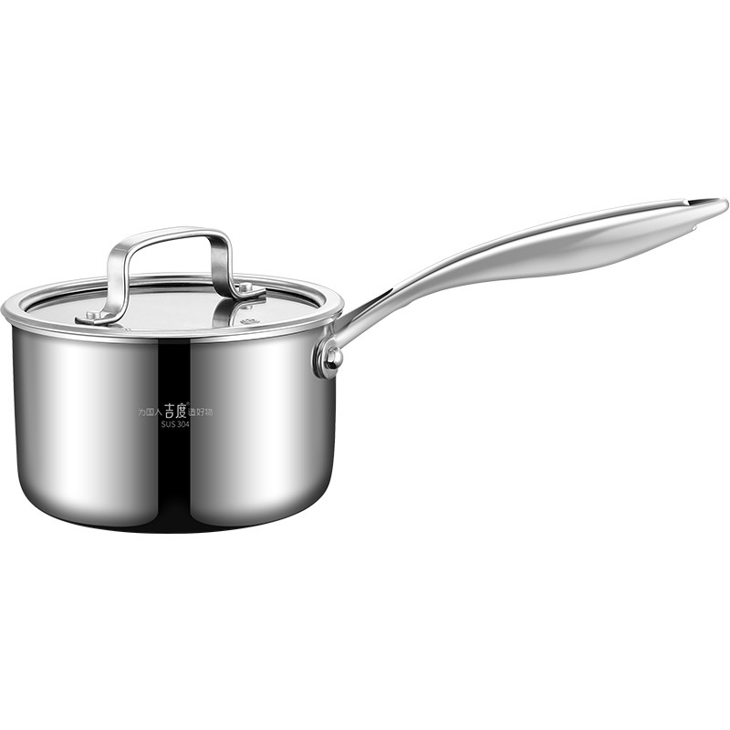 吉度小奶锅不粘锅304不锈钢加厚宝宝辅食锅牛奶锅家用泡面煮汤锅