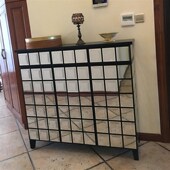 柜带抽屉 柜新古典餐边柜大容量玄关柜隔断储物柜欧式 朵圆 镜面鞋