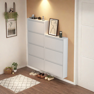 10cm超薄钢制鞋柜家用门口入户简约鞋架翻斗式玄关小户型收纳柜