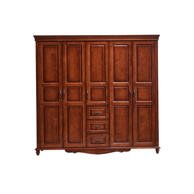 美式全实木大衣柜家用卧室乡村简约复古原木三门四门五门橡木柜子,住宅家具,独立衣柜,淘宝优惠券,粉丝福利购,淘宝优惠卷