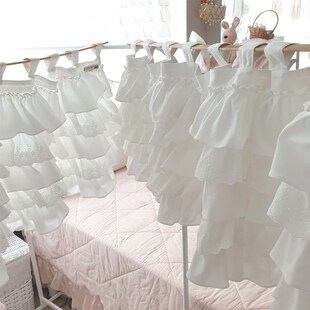 韩式厨房纯棉短帘蕾丝半帘门帘纱帘窗帘遮挡帘窗户魔术贴免打孔